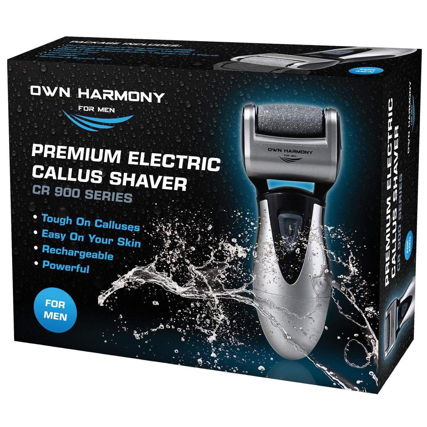 “Own Harmony CR900 Rechargeable Electric Callus Remover – professional foot file with 3 rollers for cracked heels and hard skin.”