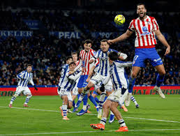 Real Sociedad attacking play against Atletico Madrid in LaLiga match