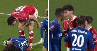 Chelsea players celebrating after scoring extra-time goal against Wrexham